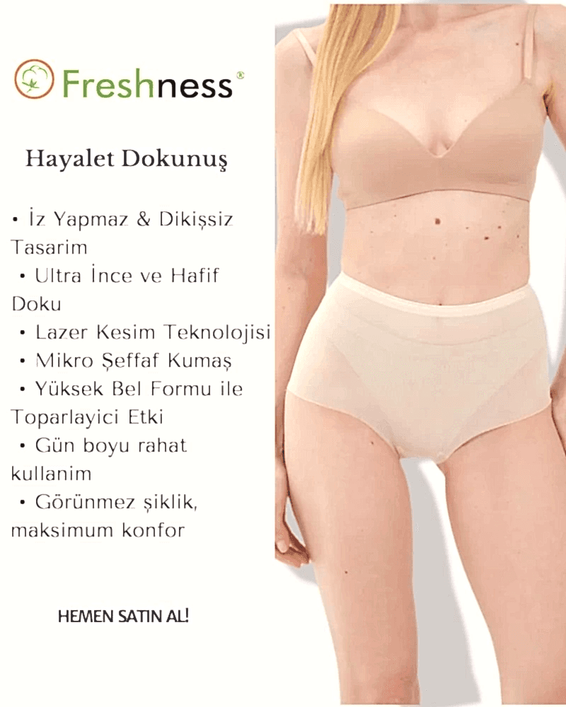 Freshness 0025 Lazer Kesim Tül Yüksek Bel Bato Korse