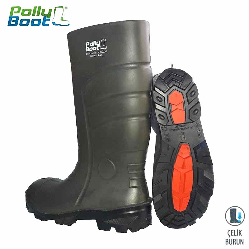 Pollyboot Vega 46 Numara Çelik Blu Çizme Poliüratan