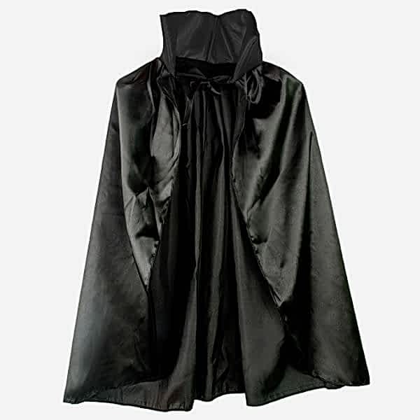 Siyah Renk Yakalı Halloween Pelerini 90 cm