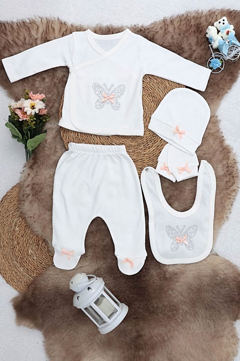 Sema Baby 5 Parça Hastane Çıkışı Zıbın Seti 0-3 Ay - Butterfly