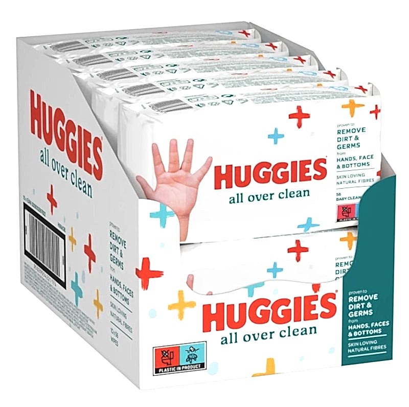 Huggies All Over Clean Bebek ve Çocuk Islak Mendili 10x56 Yaprak