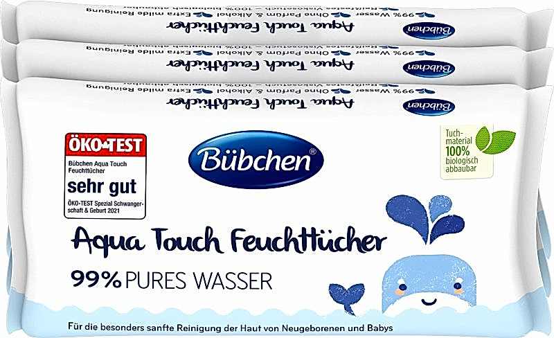 Bübchen Aqua Touch Yenidoğan Hassas Islak Mendil 3 x 48 Adet ( 144 Yaprak )